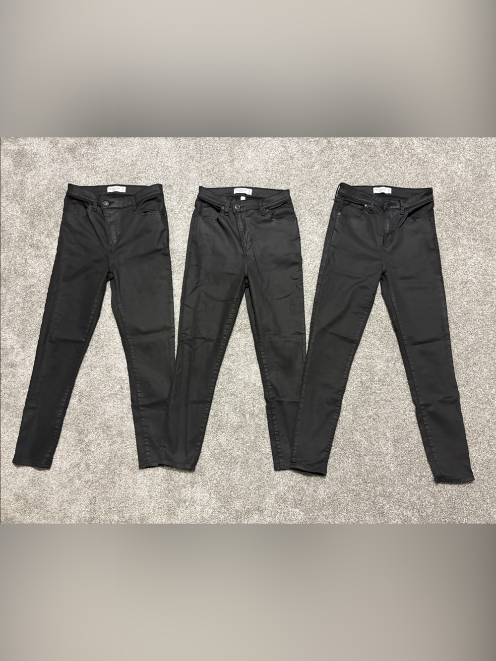 Abercrombie & Fitch Black Coated Jeans